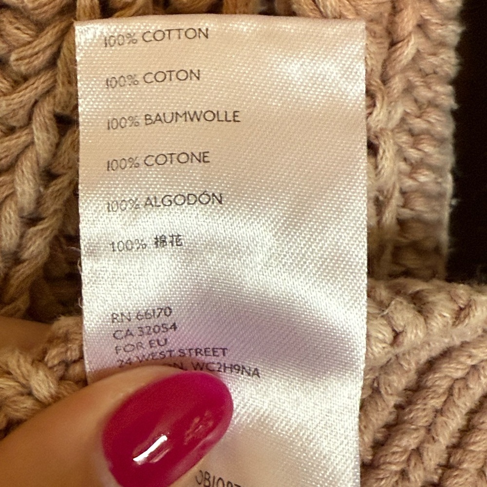 Free People Sweetheart Mock neck Chunky Knit Sweater in Tan Size XS - Picture 10 of 10